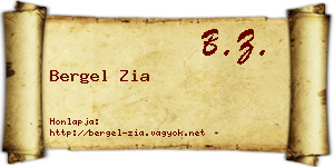 Bergel Zia névjegykártya